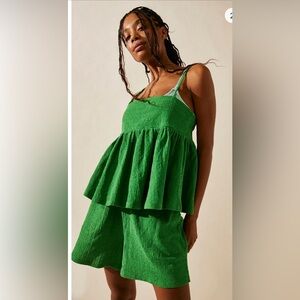 Free People Green Two Piece Set Resort Summer Outfit Size M